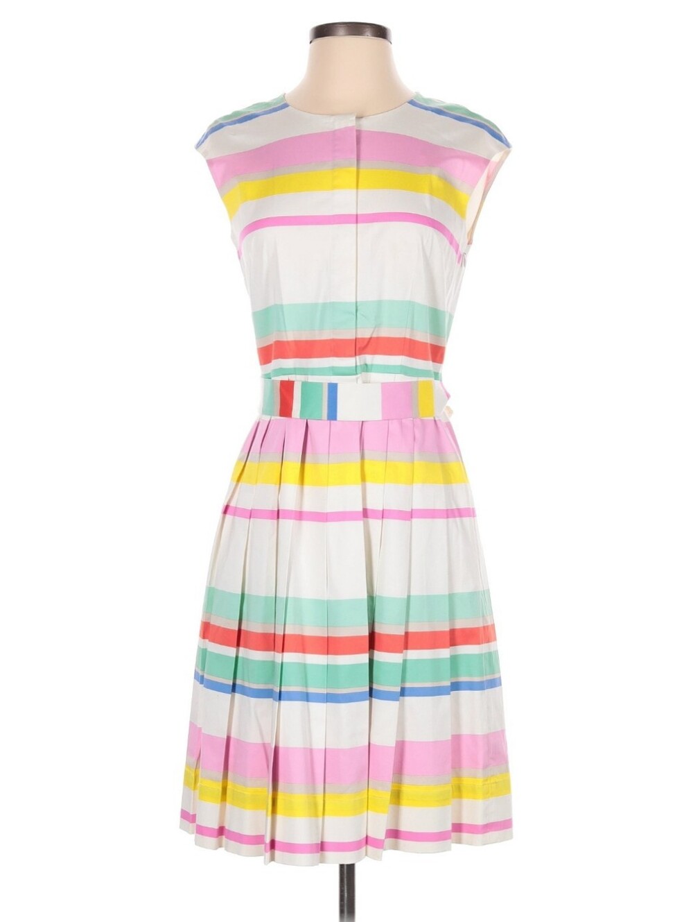 Kate Spade New York Sleeveless Stripe Pleated Dress Size 6 Women